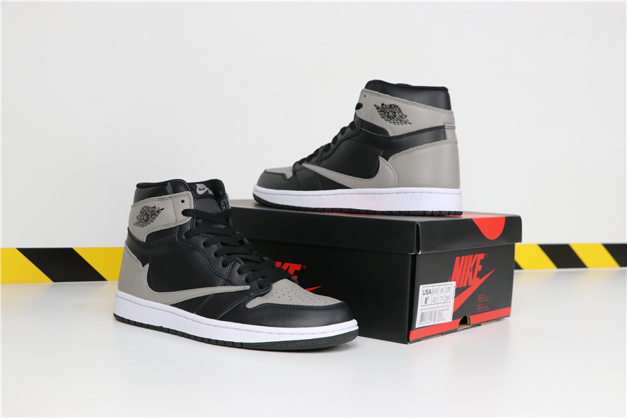 X Air Jordan 1 Black Grey Shoes - Click Image to Close